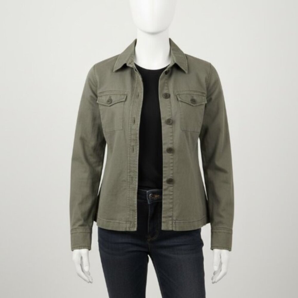 Abercrombie & Fitch Olive Military Utility Jacket Cargo Boho Boxy Loose Fit SZ S